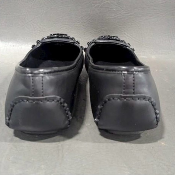 NWOT Faux Leather Black Logo Flats - Picture 3 of 6